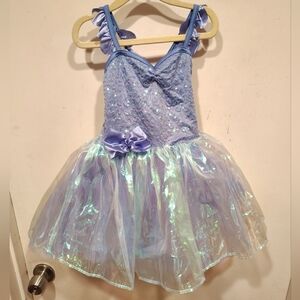 Weissman Little Girl Periwinkle Purple Sequin Iridescent Dance Ballet Dress Sz S